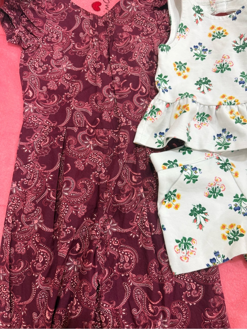 Janie and Jack Bundle
 wide leg romper with White Floral Peplum set